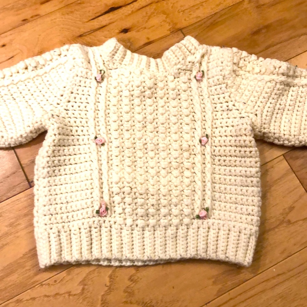 Cream Fishermans style wool cable sweater